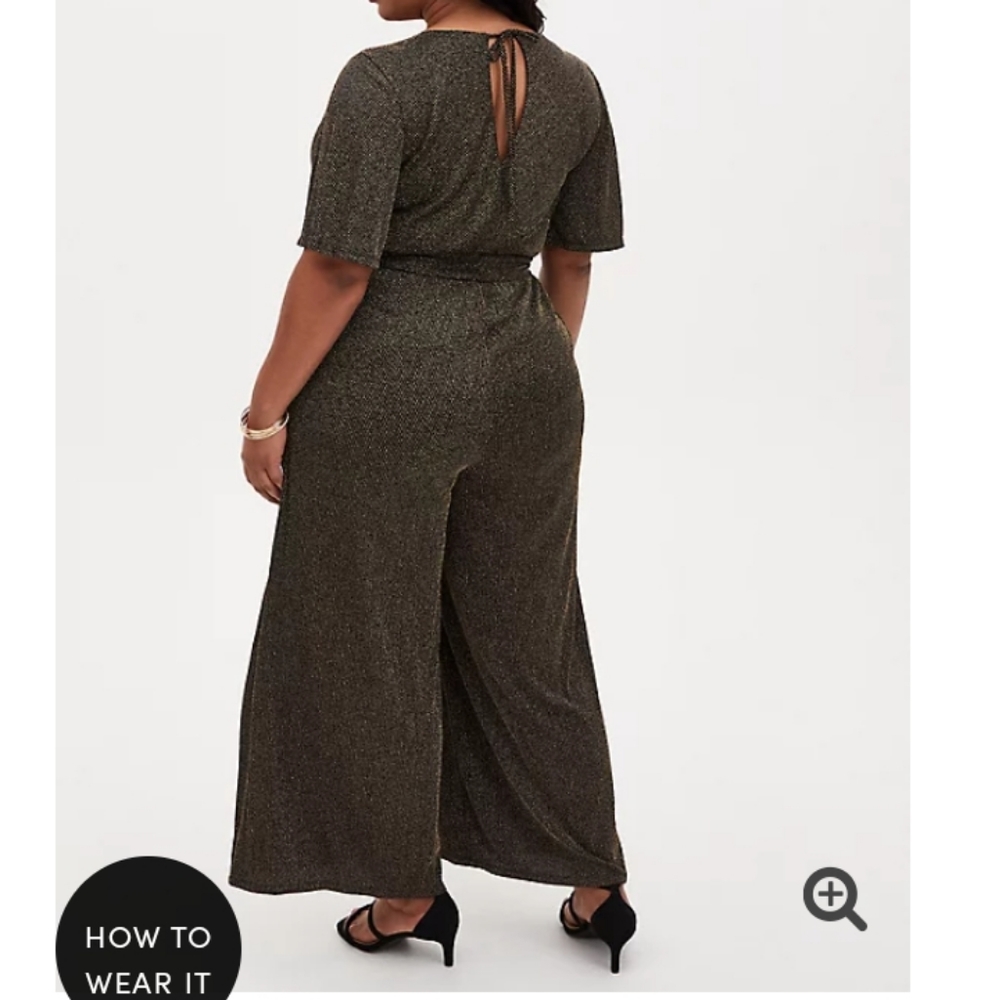 NWT Torrid Black and Gold Jumpsuit - Picture 3 of 7